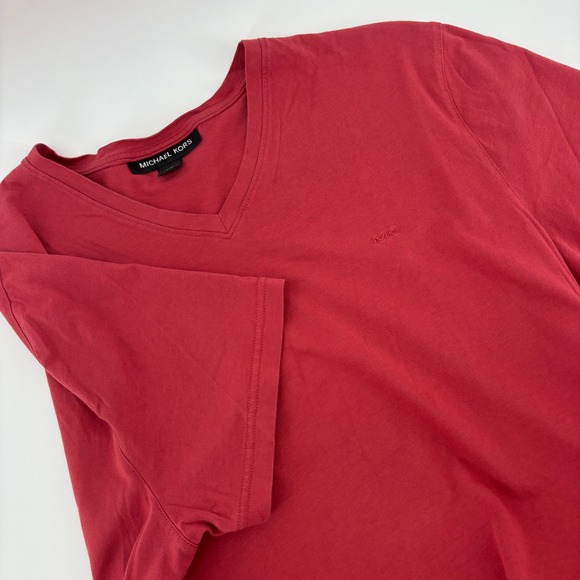 Michael Kors Other - Michael Kors Mens V Neck T Shirt Red Short Sleeve Casual‎ Top Size L